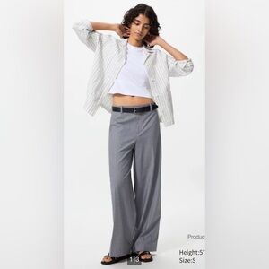 🩶 Uniqlo Light Gray Women's Wide-Leg Pants 🩶